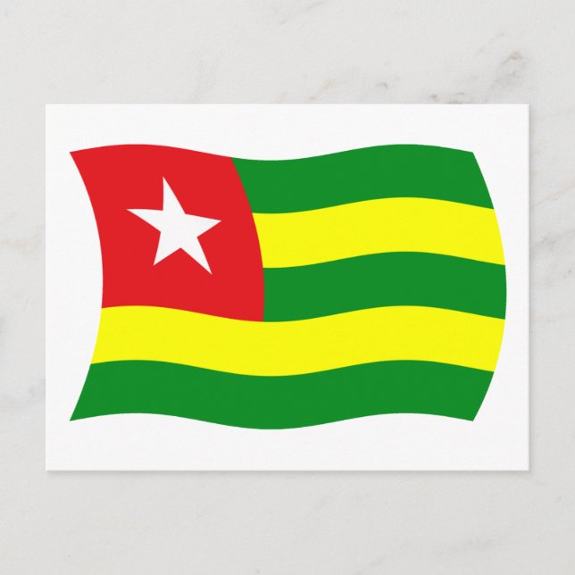 Postal de la bandera de Togo (Anverso)