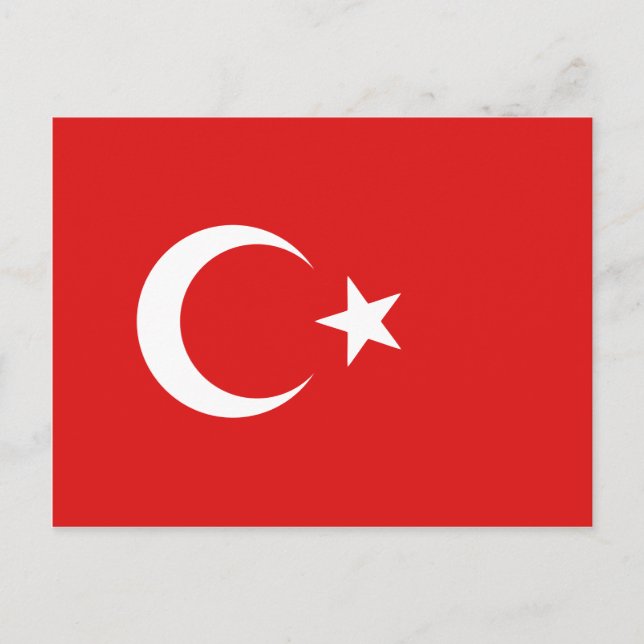 postal de la bandera de Turquía (Anverso)