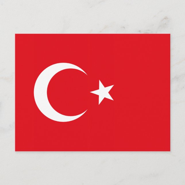 postal de la bandera de Turquía (Anverso)