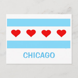 postal de la Bandera del Corazón de Chicago