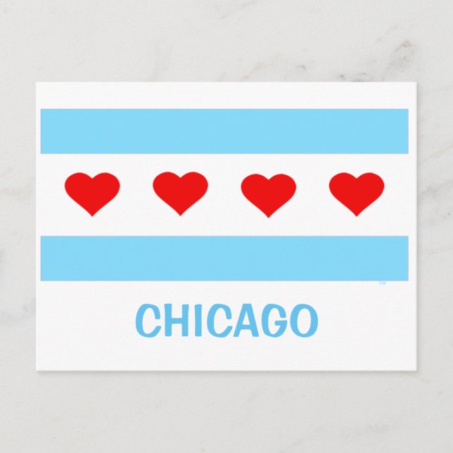 postal de la Bandera del Corazón de Chicago (Anverso)