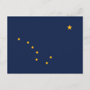 Postal de la bandera del estado de Alaska