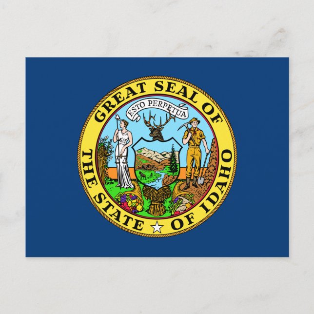 postal de la bandera del estado de Idaho (Anverso)