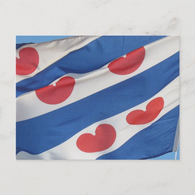 Postal de la bandera del Frisian (Fryslan) (Anverso)