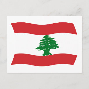 Postal de la bandera del Líbano