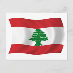 Postal de la bandera del Líbano