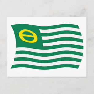 Postal de la bandera del movimiento ecologista