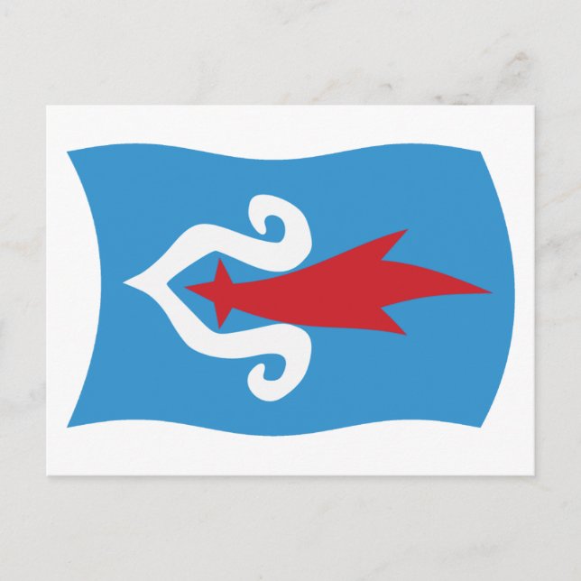 Postal de la bandera del pueblo ainu (Anverso)