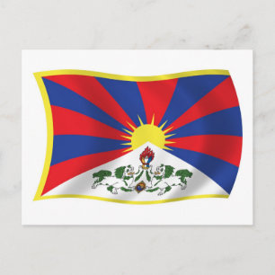 Postal de la bandera del Tibet