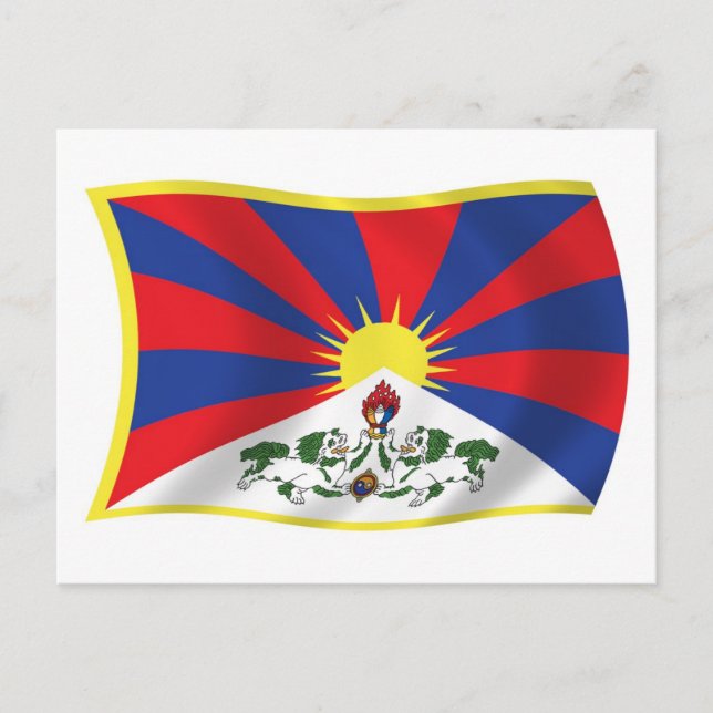 Postal de la bandera del Tibet (Anverso)