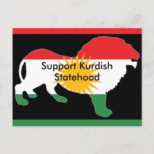 postal de la bandera kurda (Anverso)