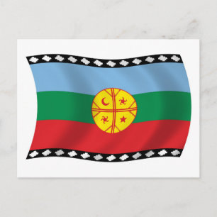Postal de la bandera mapuche
