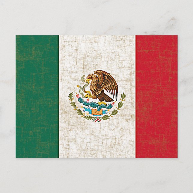 postal de la BANDERA MEXICANA (Anverso)