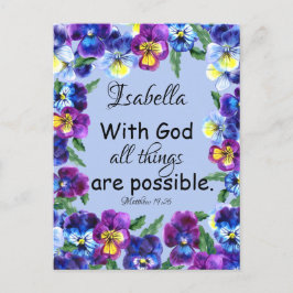 Postal de la Biblia inspiradora Verse nombre flora