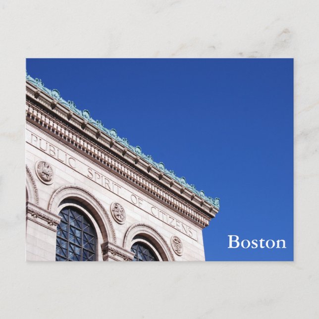 Postal de la Biblioteca Pública de Boston (Anverso)