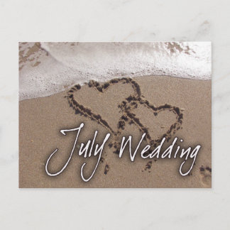 Postal de la boda de la playa de Julio