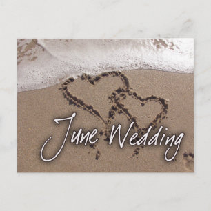 Postal de la boda de la playa de Junio