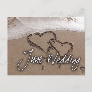 Postal de la boda de la playa de Junio