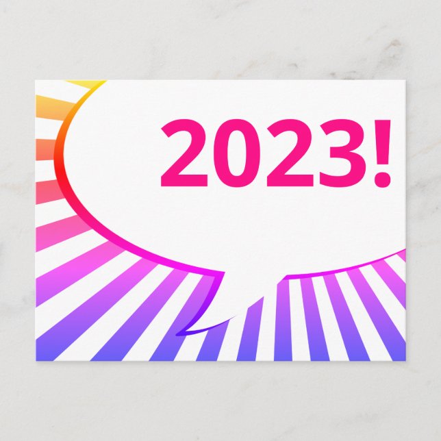 Postal de la burbuja cómica de 2023 (Anverso)