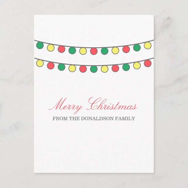 Postal de la cadena de luces de vacaciones (Anverso)