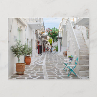 Postal de la calle comercial de Paros Parikia