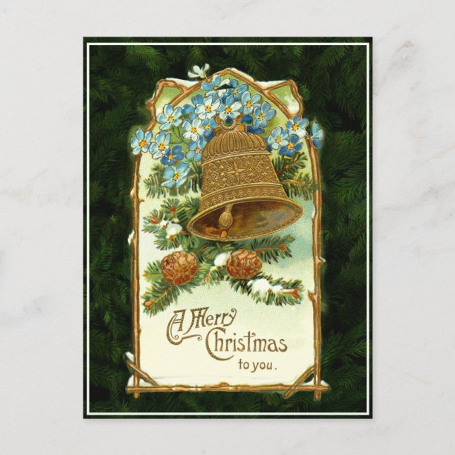 Postal de la Campana de Navidad Vintage (Anverso)