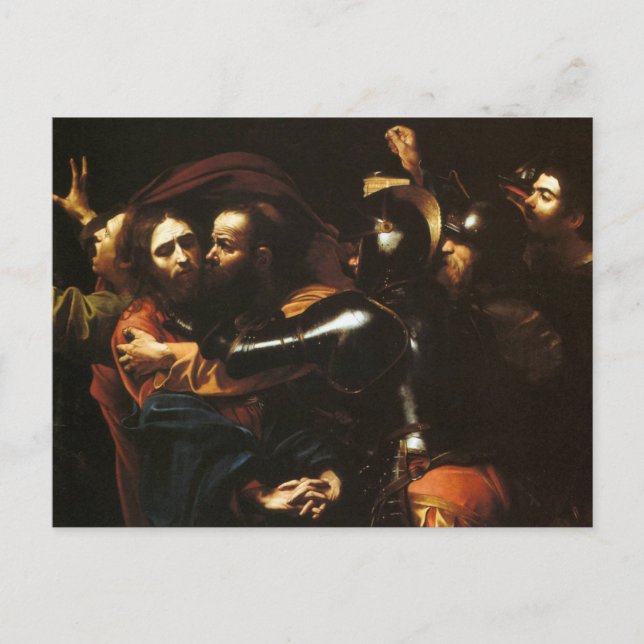Postal de La captura de Cristo por Caravaggio (Anverso)