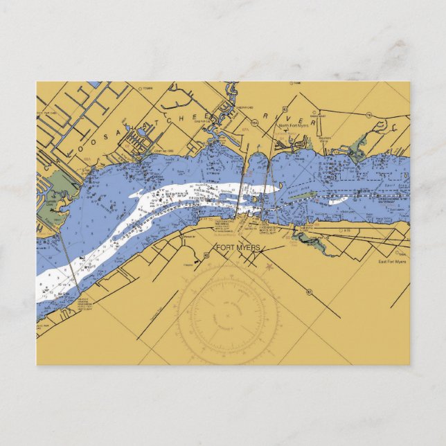 Postal de la carta de puerto náutico de Florida, F (Anverso)
