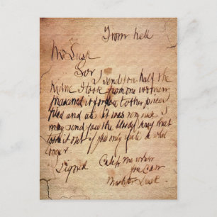 Postal De la carta del infierno