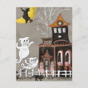 Postal de la casa encantada de los fantasmas del