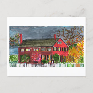 Postal de la casa roja de bienvenida