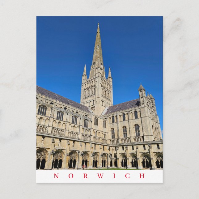 postal de la Catedral de Norwich (Anverso)