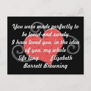 postal de la cita de Love Heart Elizabeth Browning