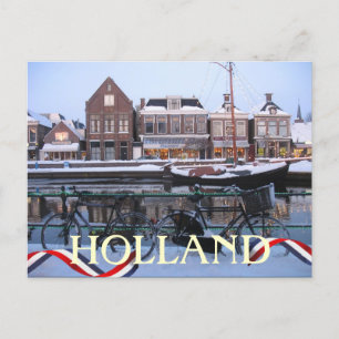 Postal de la ciudad de Holanda de la nieve