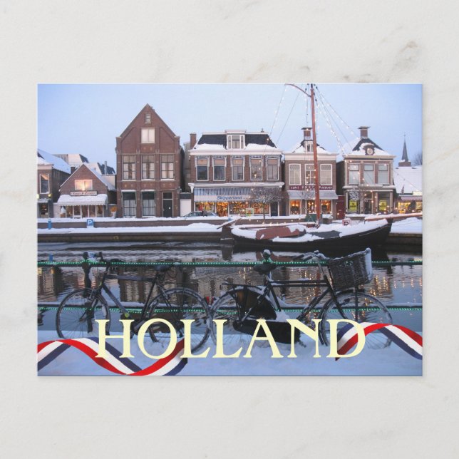 Postal de la ciudad de Holanda de la nieve (Anverso)