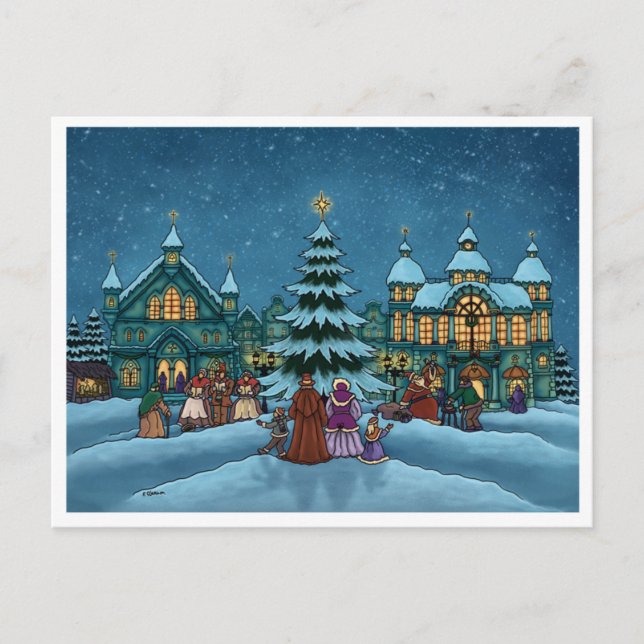 postal de la ciudad del navidad básica (Anverso)