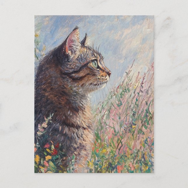 Postal de la cosecha del gato de Monet (Anverso)