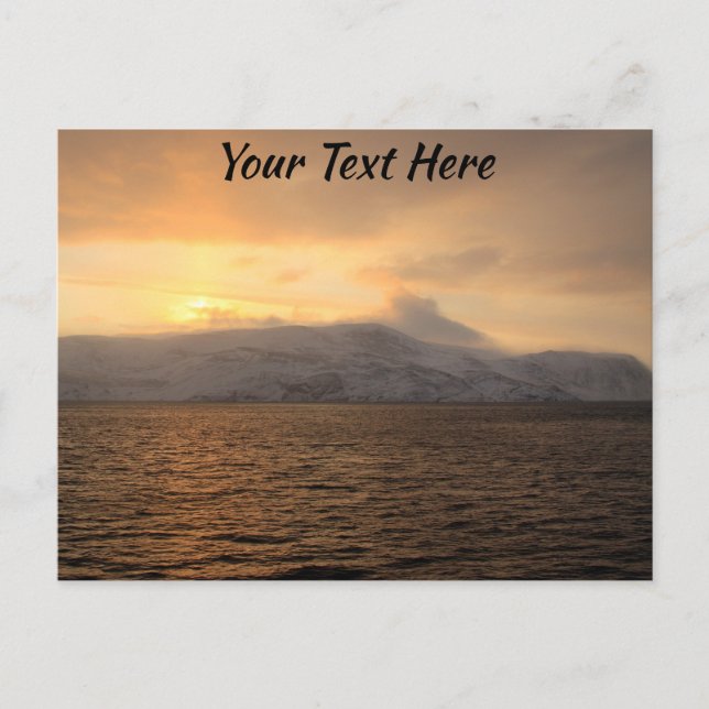 Postal de la costa de invierno de Noruega personal (Anverso)