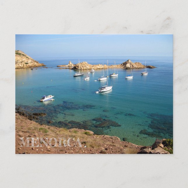 postal de la costa de la isla de Menorca (Anverso)