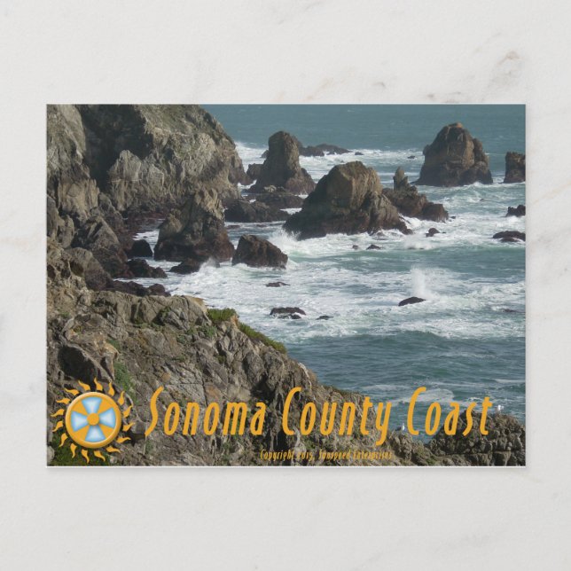 postal de la costa del condado de Sonoma de alta v (Anverso)