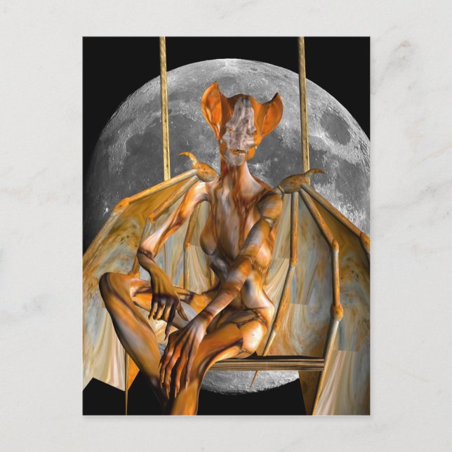 Postal de la creatura lunar (Anverso)