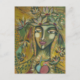 Postal de la diosa de la hoja de arce