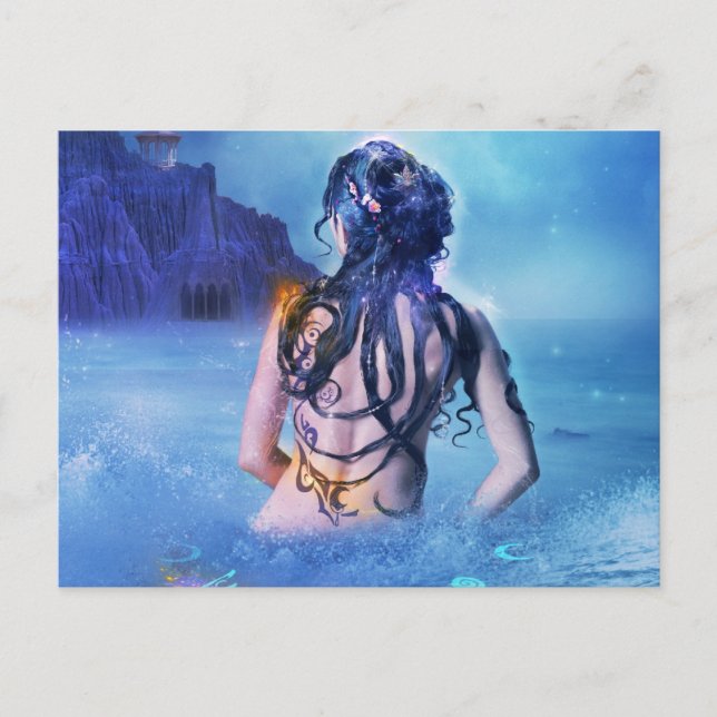 Postal de la diosa del mar y de la noche (Anverso)