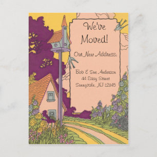 Postal de la dirección de la cabaña del jardín