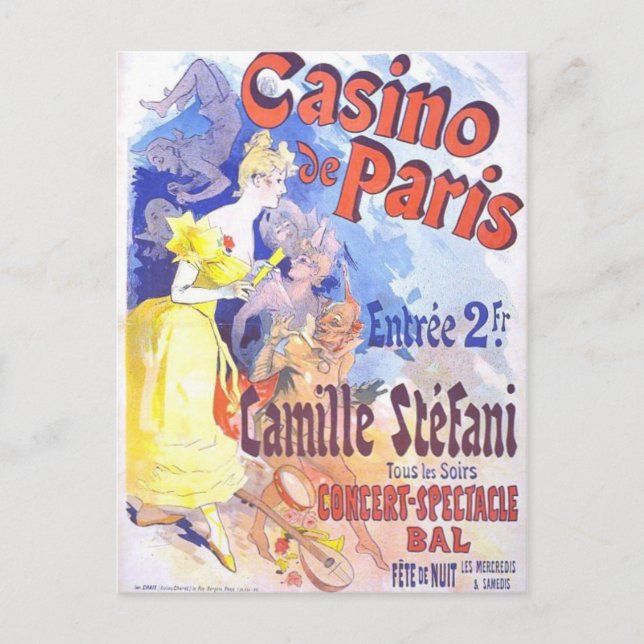 Postal de la época del Casino de París (Anverso)