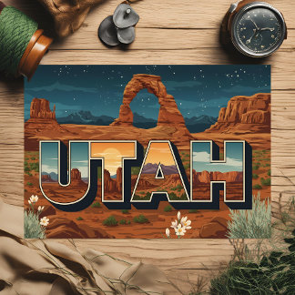 Postal de la época del parque nacional de Utah - c
