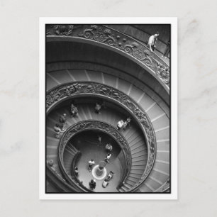 Postal de la escalera espiral del Museo del Vatica