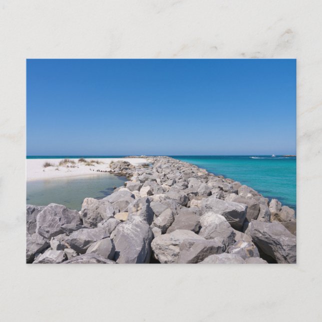 Postal de la escollera en medio de Shell Island (Anverso)