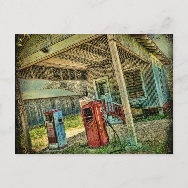 Postal de la estación de gas de época (Anverso)