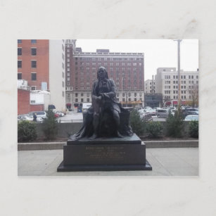 postal de la estatua de Ben Franklin